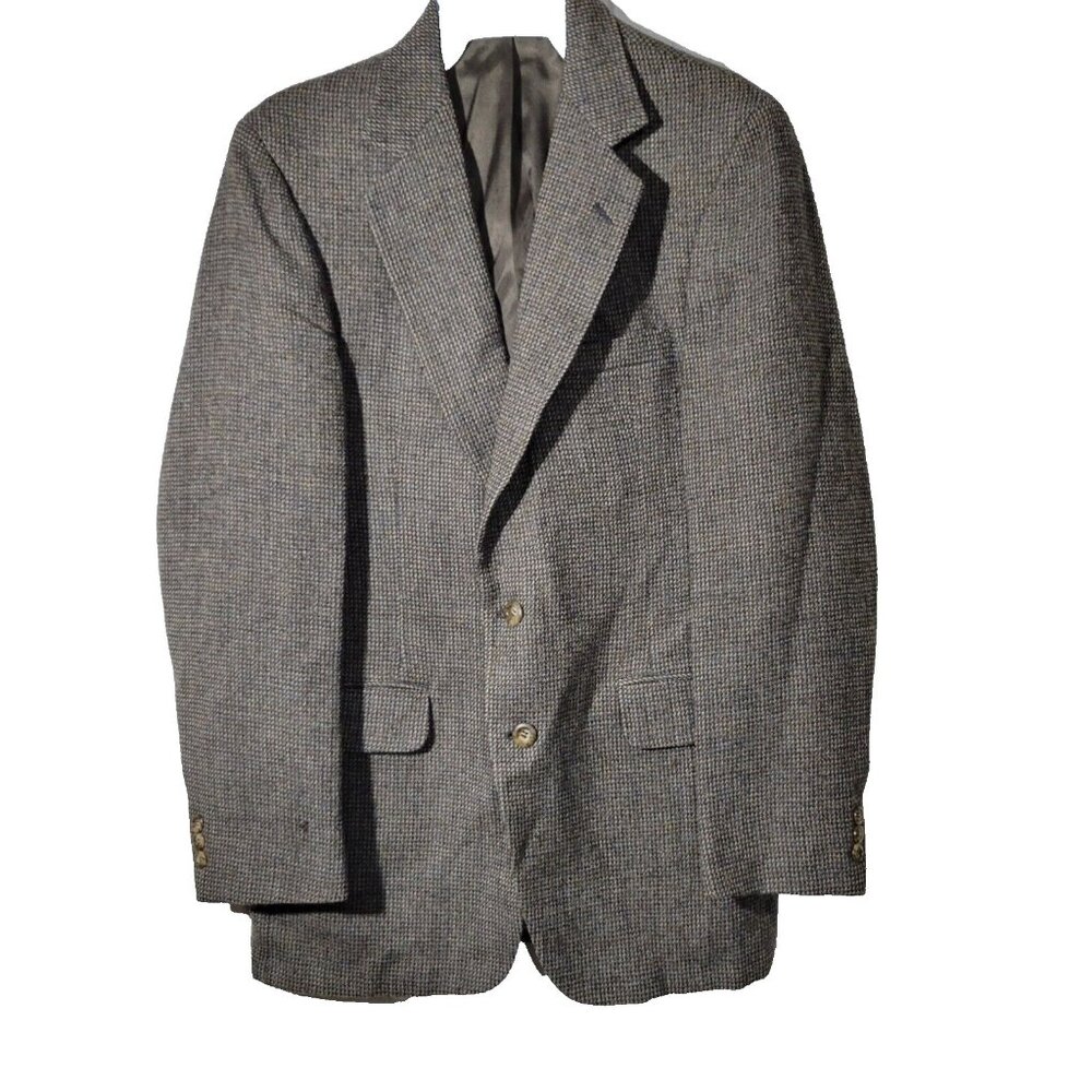 American Craftsman Belk Menswear Tweed Plaid Size 40 Blazer 2 Button Single Vent